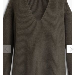 Michelle Mason cold-shoulder ribbed wool and cashmere- blend sweater